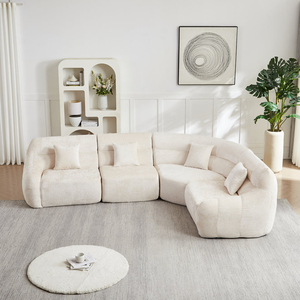 123.2-Inch Modern Luxury Curved Corner Sectional Sofa