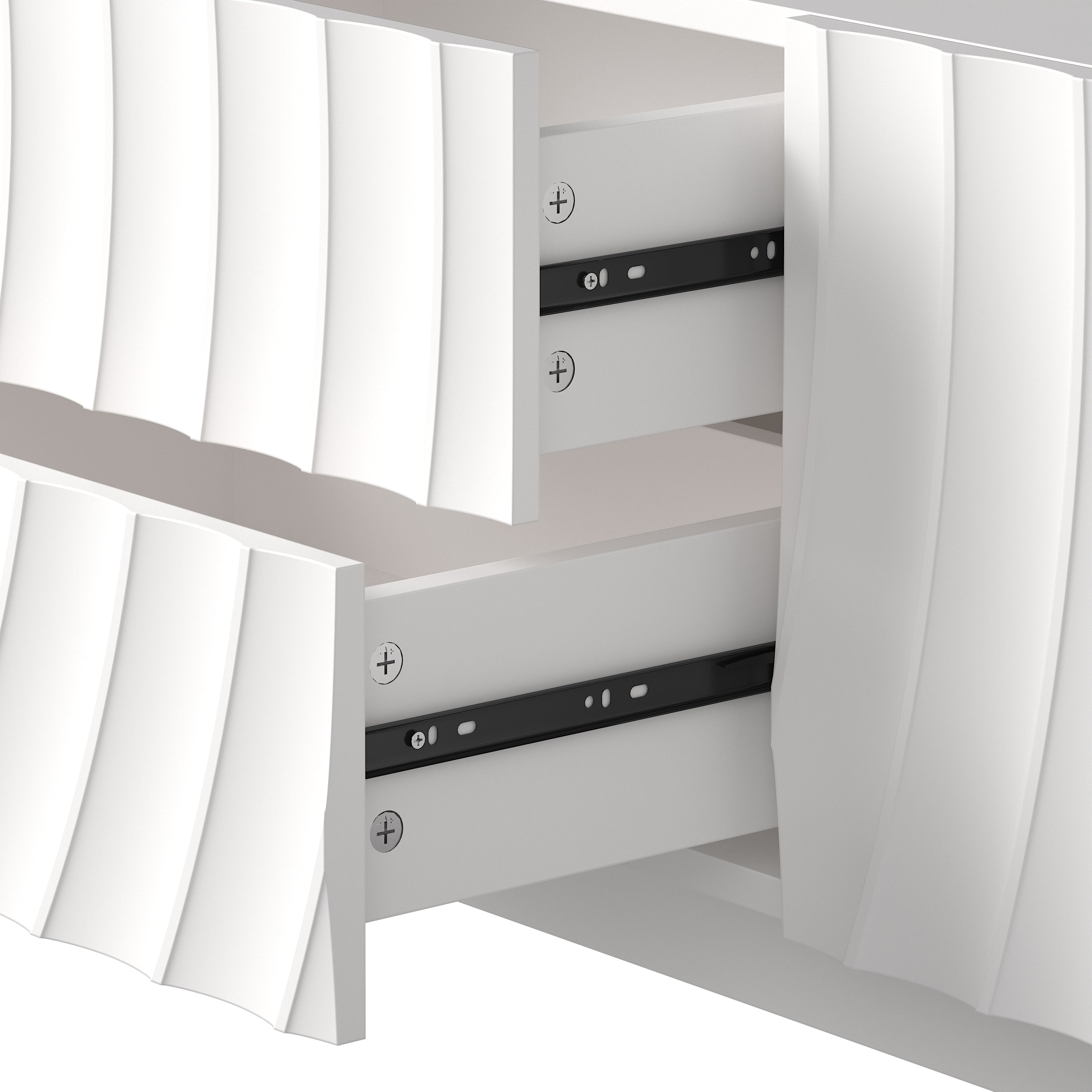 58'' TV Console With Modern Unique Spiral Wave Design