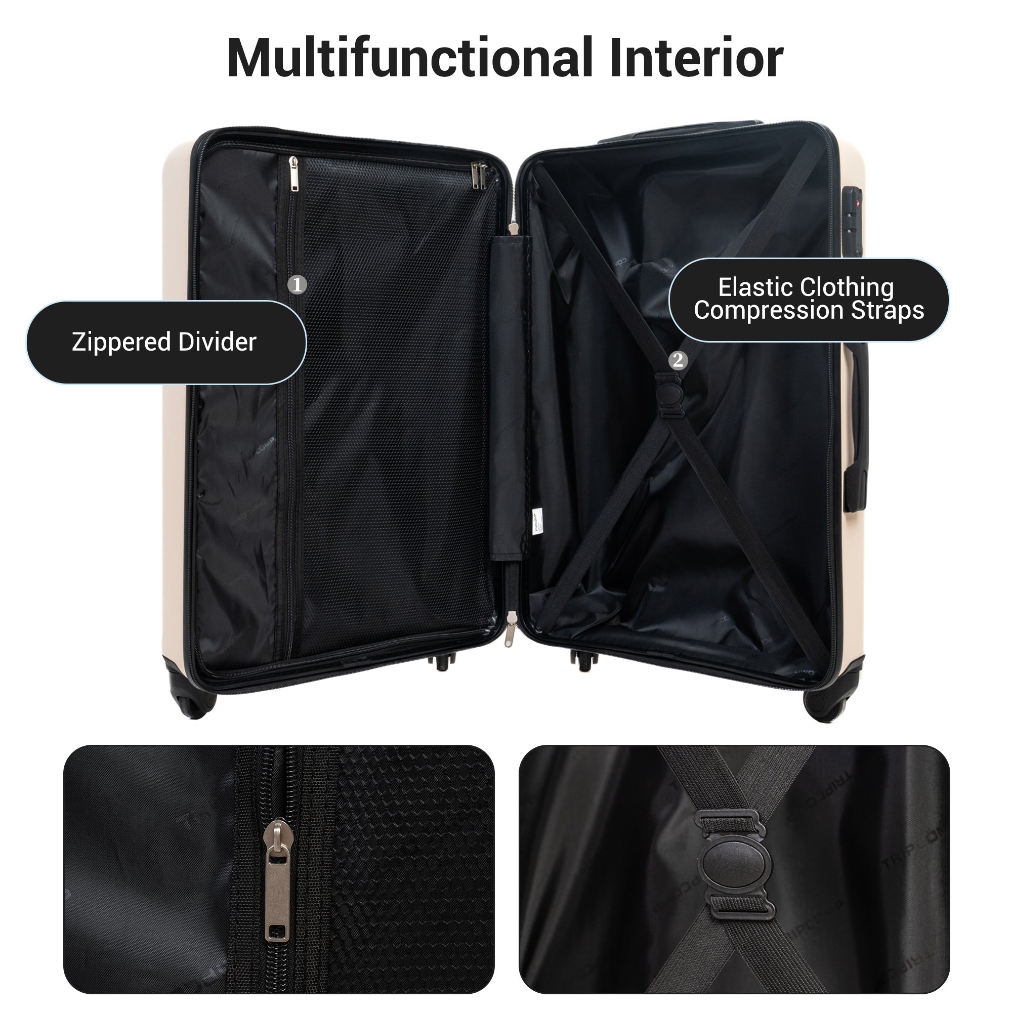 9-Piece White Luggage Set by GigaTech