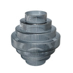 D9.1x9.8" Multi-Tiered Geometric Vase with Smoked Finish