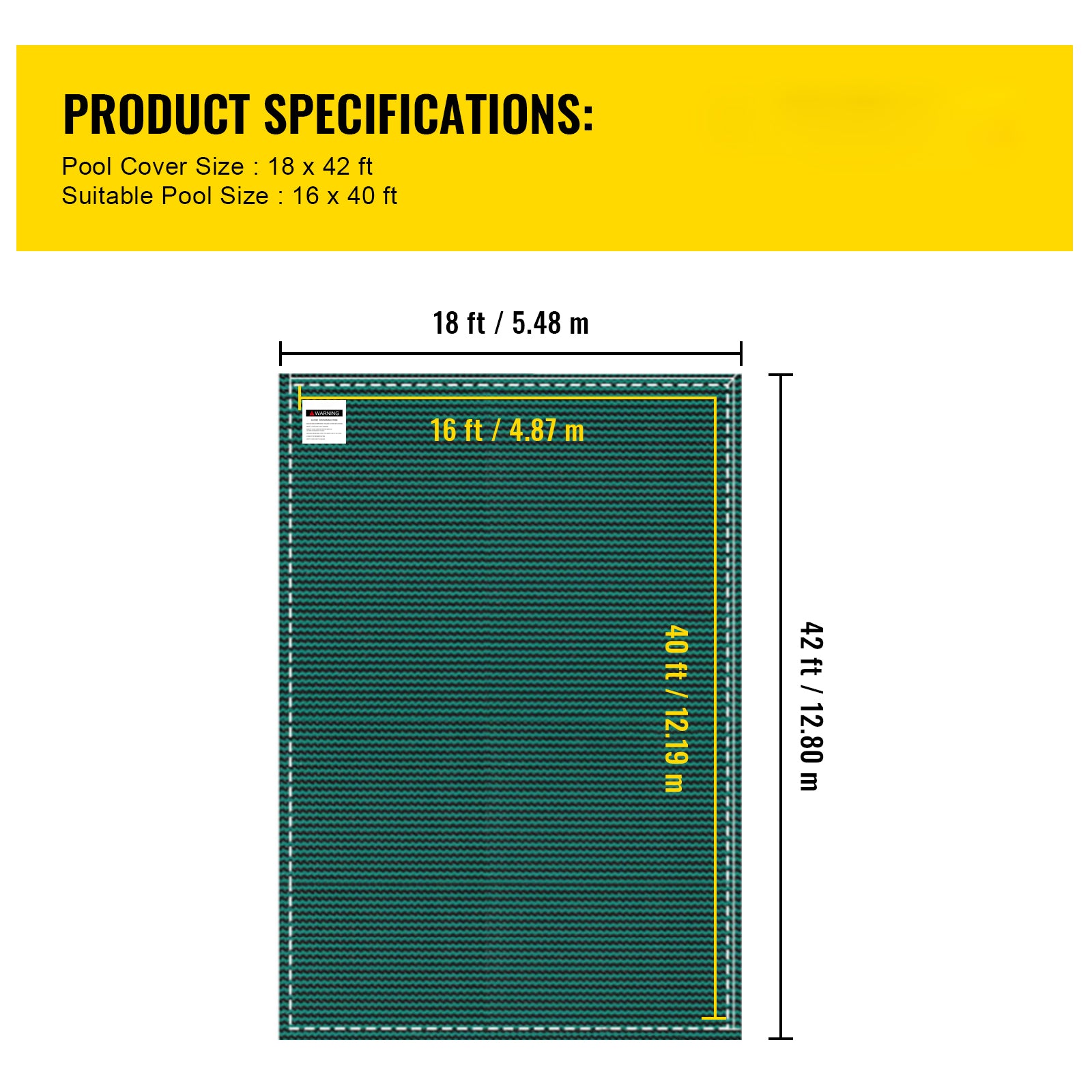 Pool Safety Cover 16x40 ft