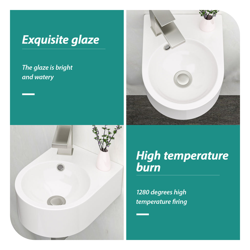 Stain Resistant Rectangular Bathroom Sink