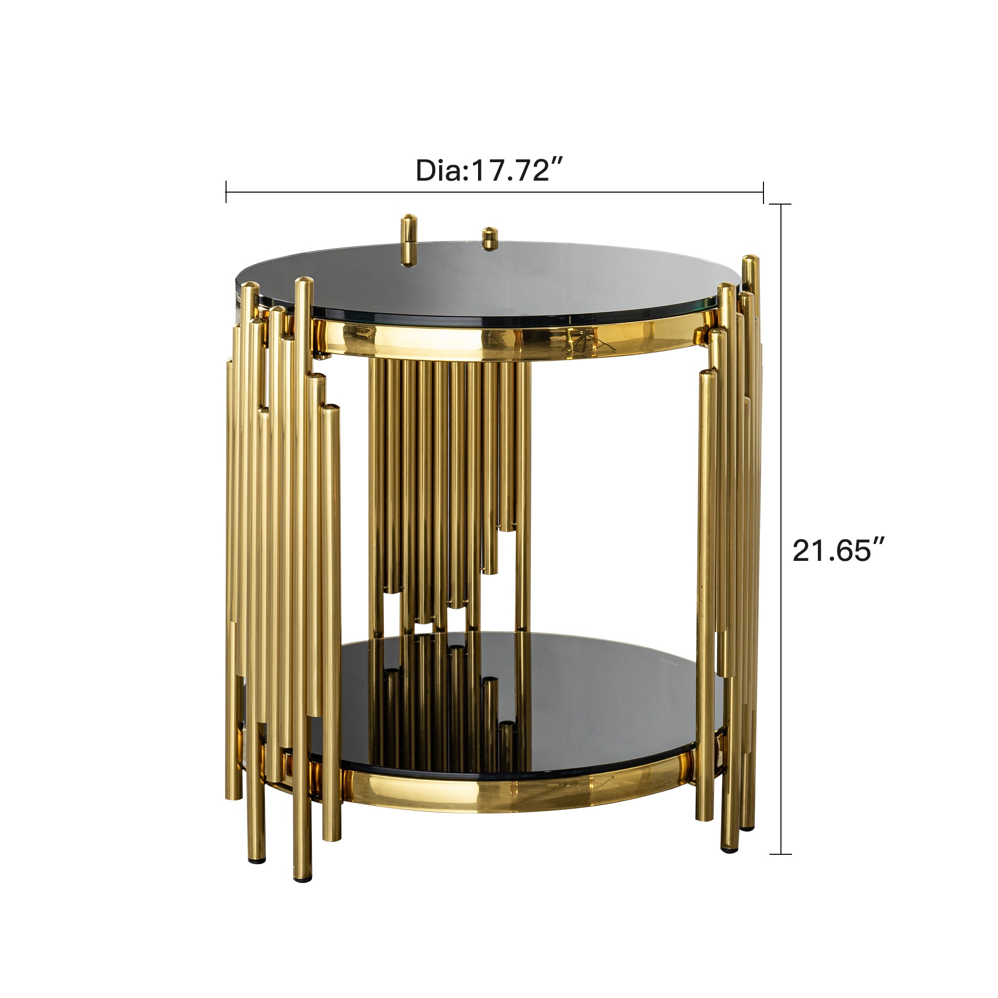 Luxury Round End Table with 2-Tier