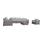 LSI Fully Assembled Outdoor Wicker Seating Group for 6 with Cushions