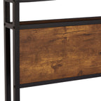 Queen Size Metal Platform Bed Frame with Wooden Headboard