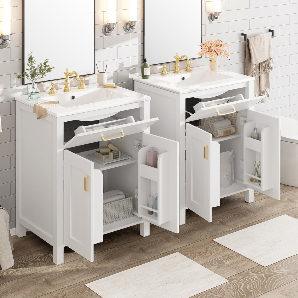 Modern 48-Inch Bathroom Vanity with Ceramic Sink