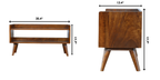 Solid Wood Nordic Storage Bench, Open Storage, Chestnut