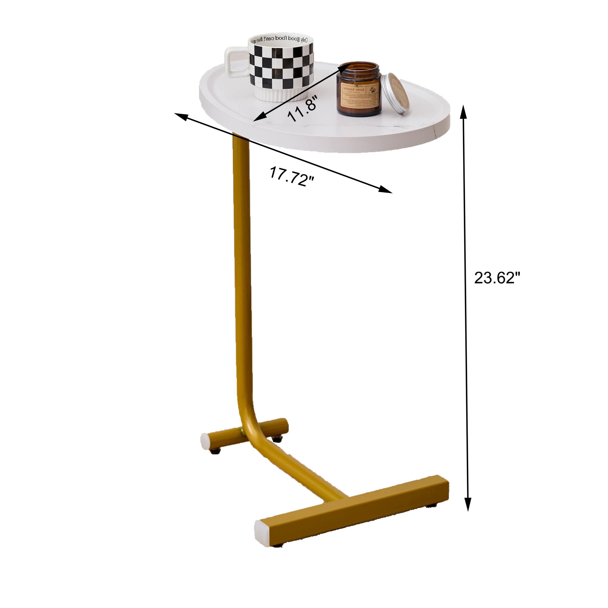 C-Shaped Side Table for Sofa and Bedroom