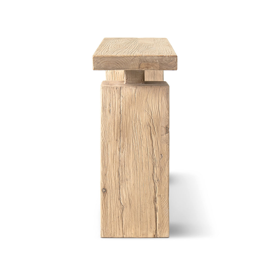 Calder 60" Solid Reclaimed Elm Plinth Console Table