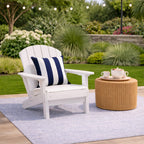 2 Pack Outdoor Pillow Covers - Navy Blue/White Striped