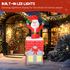7Ft Christmas Inflatable Santa in Chimney Up and Down