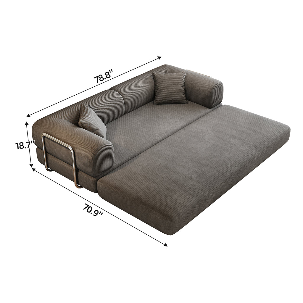 78.8" Compression Sofa Bed with Pillow Back Support