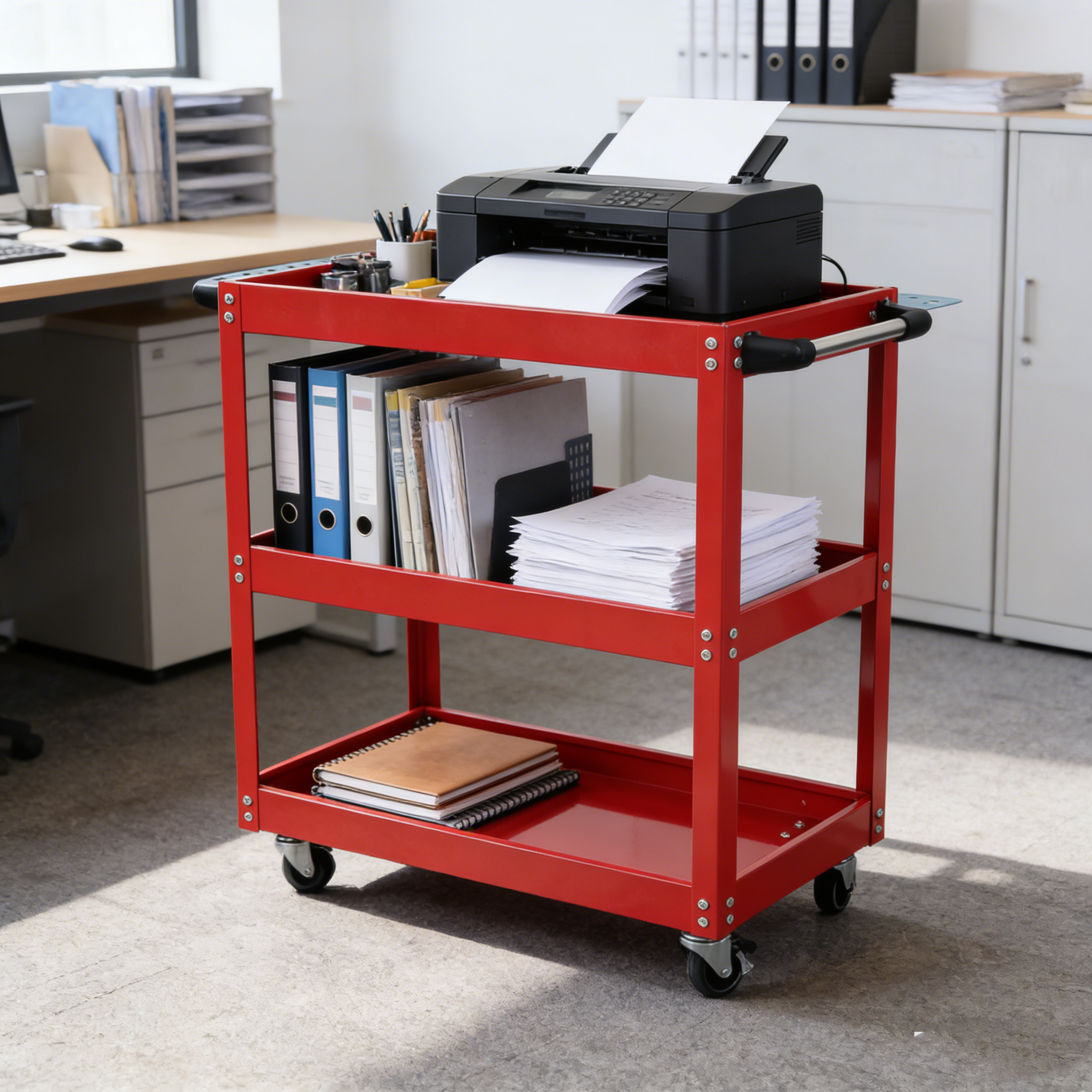Tool Cart on Wheels, 3 Tier Rolling Mechanic Tool Cart