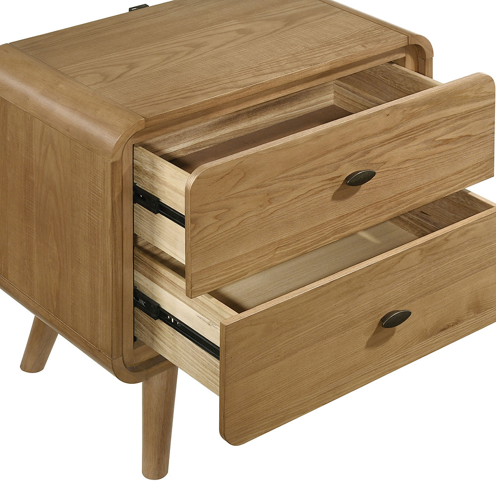 Winston Light Ash 2-Drawer Nightstand Bedside Table