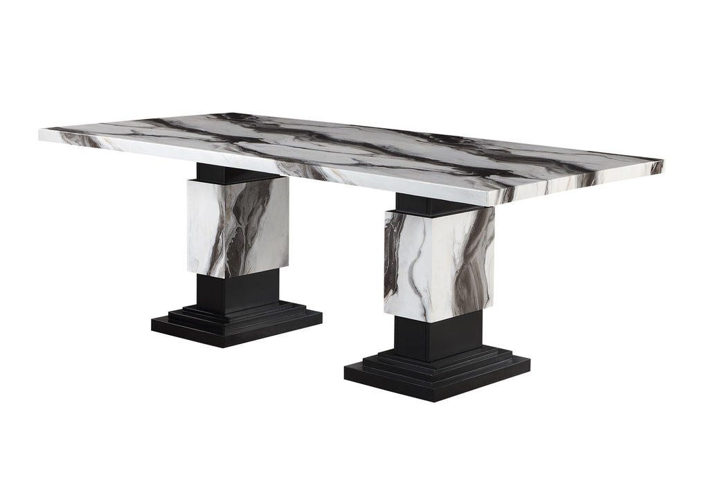 Stacey Zebra White/Black Dining Table