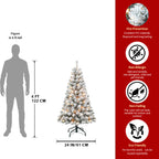 5FT Flocked Christmas Tree with 150 Warm White Lights