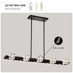 Rectangle Chandelier for Dining Room, 10-Light