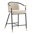 26" H Upholstered Counter Stool Set of 2 - Almond