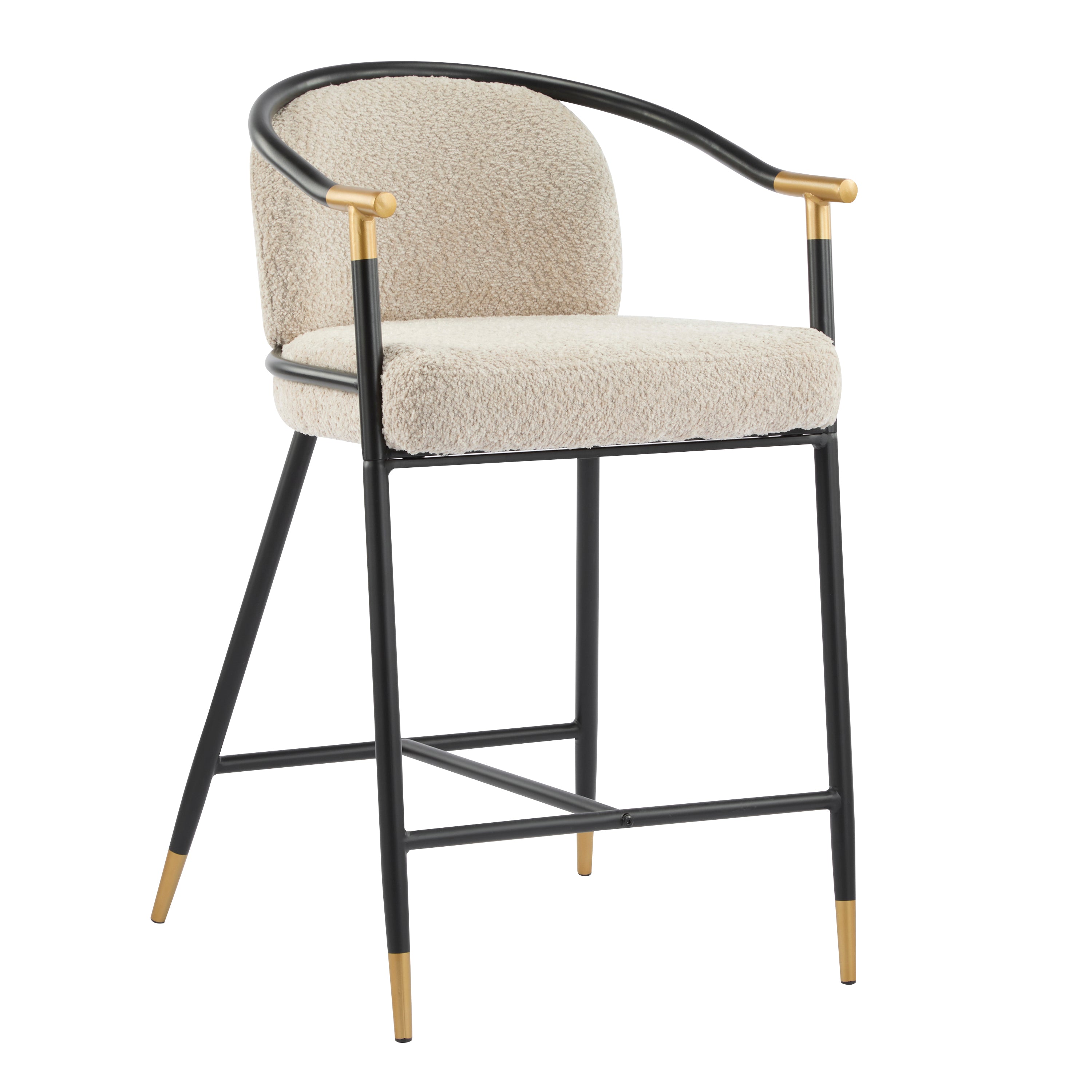 26" H Upholstered Counter Stool Set of 2 - Almond