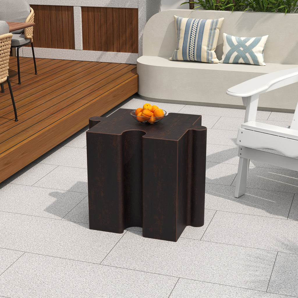 Puzzle Art Side Table, Modular Concave Edge MGO Table