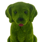 Flocked Dog Garden Statue - 13.78" Resin Figurine