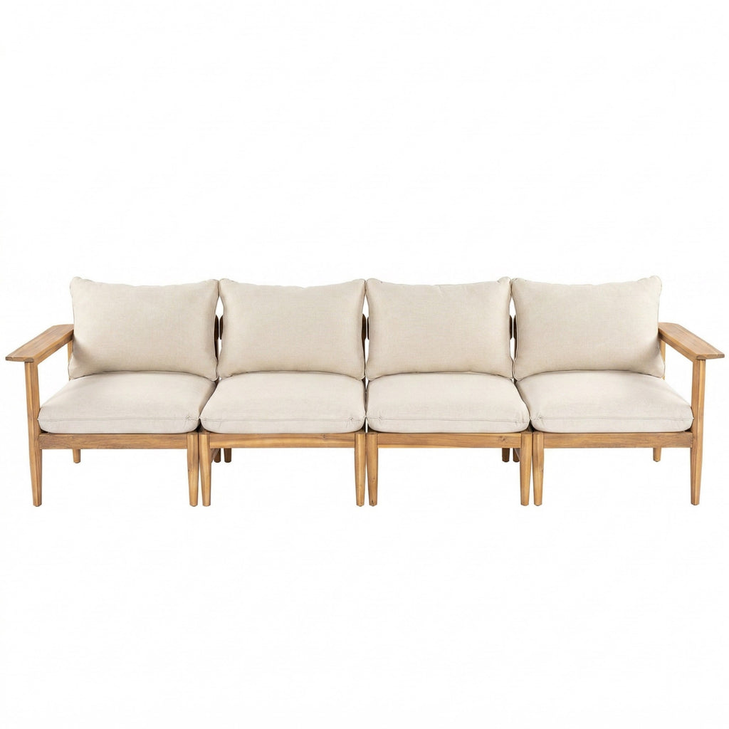 Terassi Outdoor Acacia Wood 4 Seater Sofa