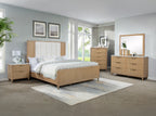 Stylish Paneled High Headboard with Textured Accents