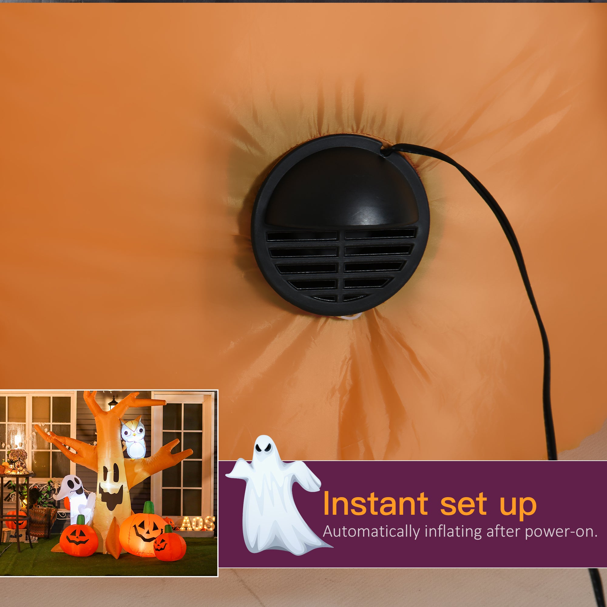 HOMCOM 7.5' Tall Lighted Halloween Inflatable Decorations