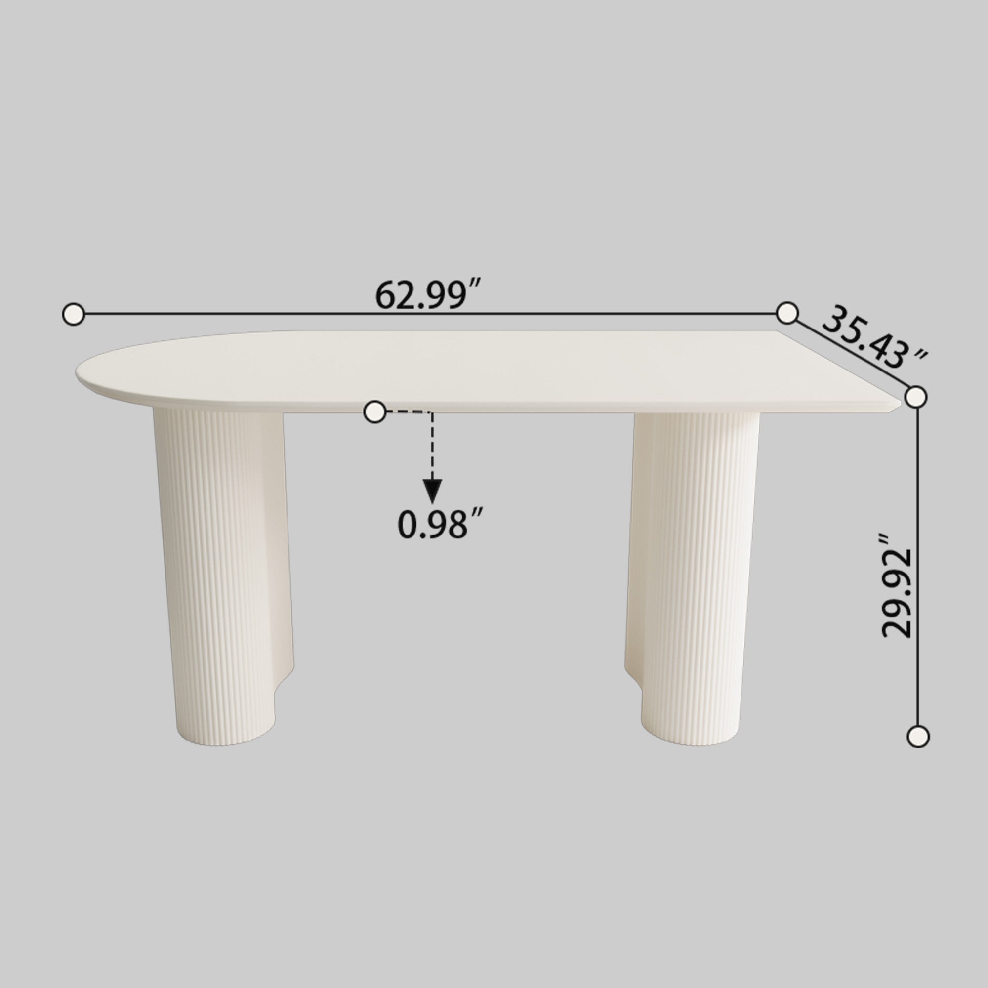 63" Modern MDF Dining Table