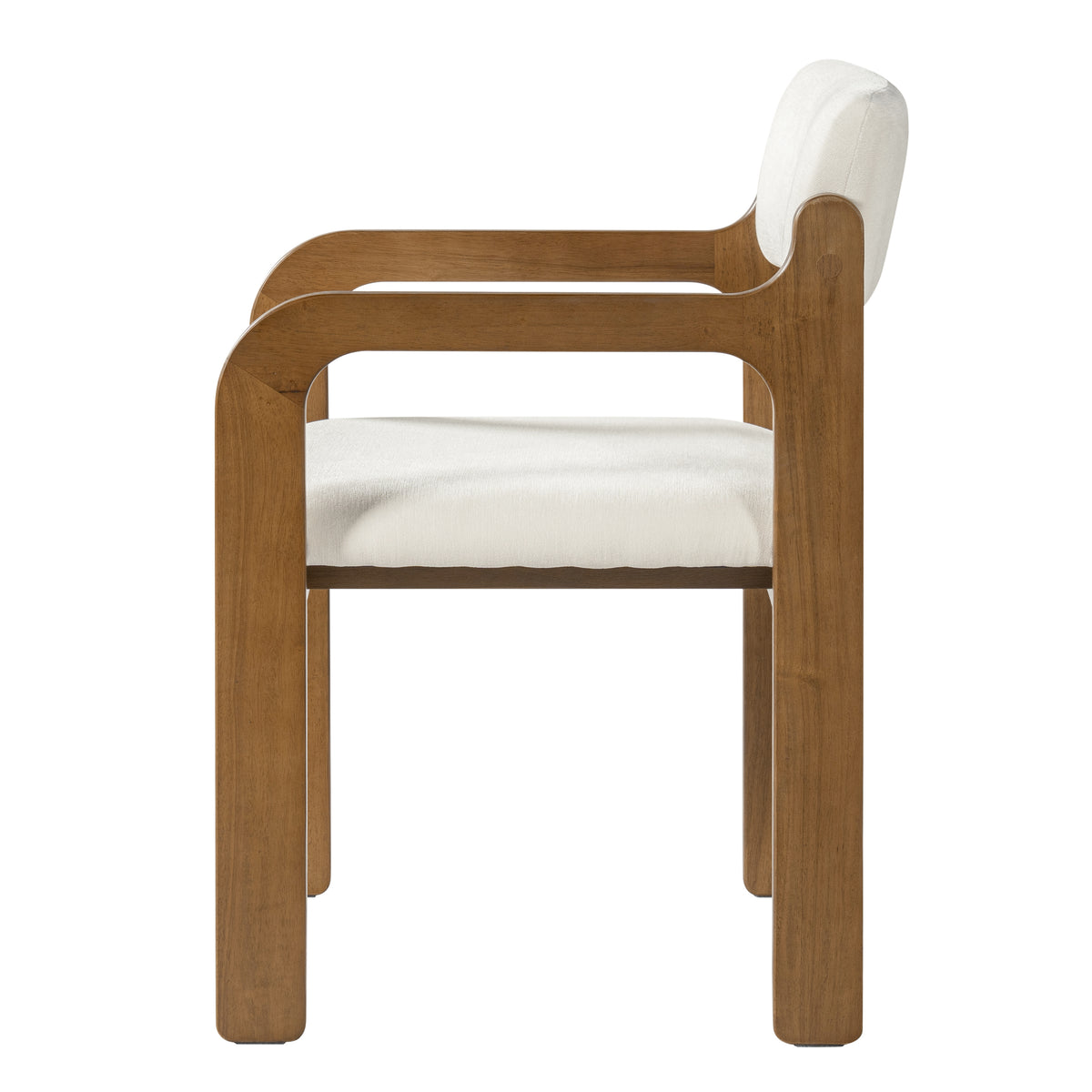 Modern Rubber Wood Dining Chairs, Upholstered Fabric Armchairs(Set of 2)
