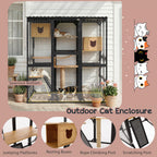 Outdoor Cat Enclosure Fir Wood Catio