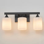 3-Light Matte Black Bathroom Vanity Light