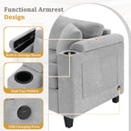 Modern U-Shaped Sectional Sofa with Cup Holders and USB Ports
