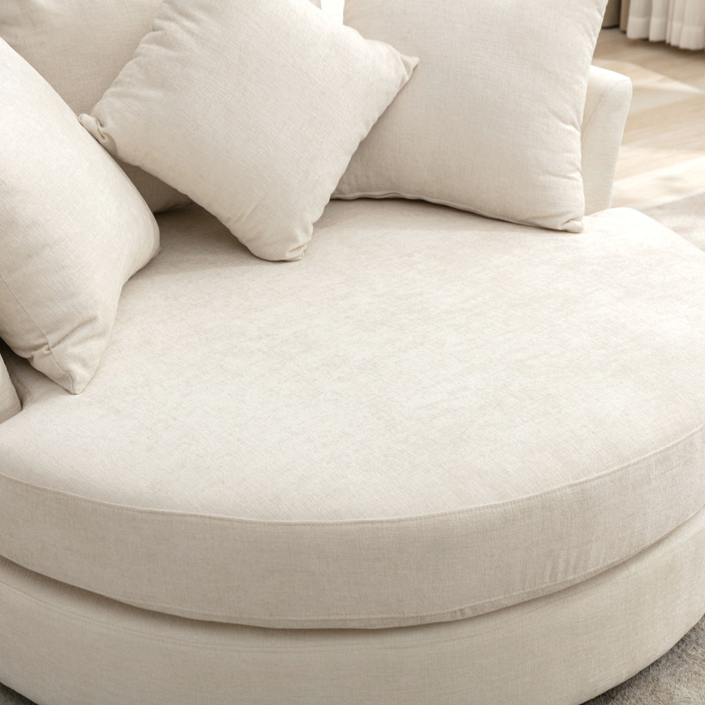 Orisfur 360° Swivel Accent Barrel Chair with Storage Ottoman