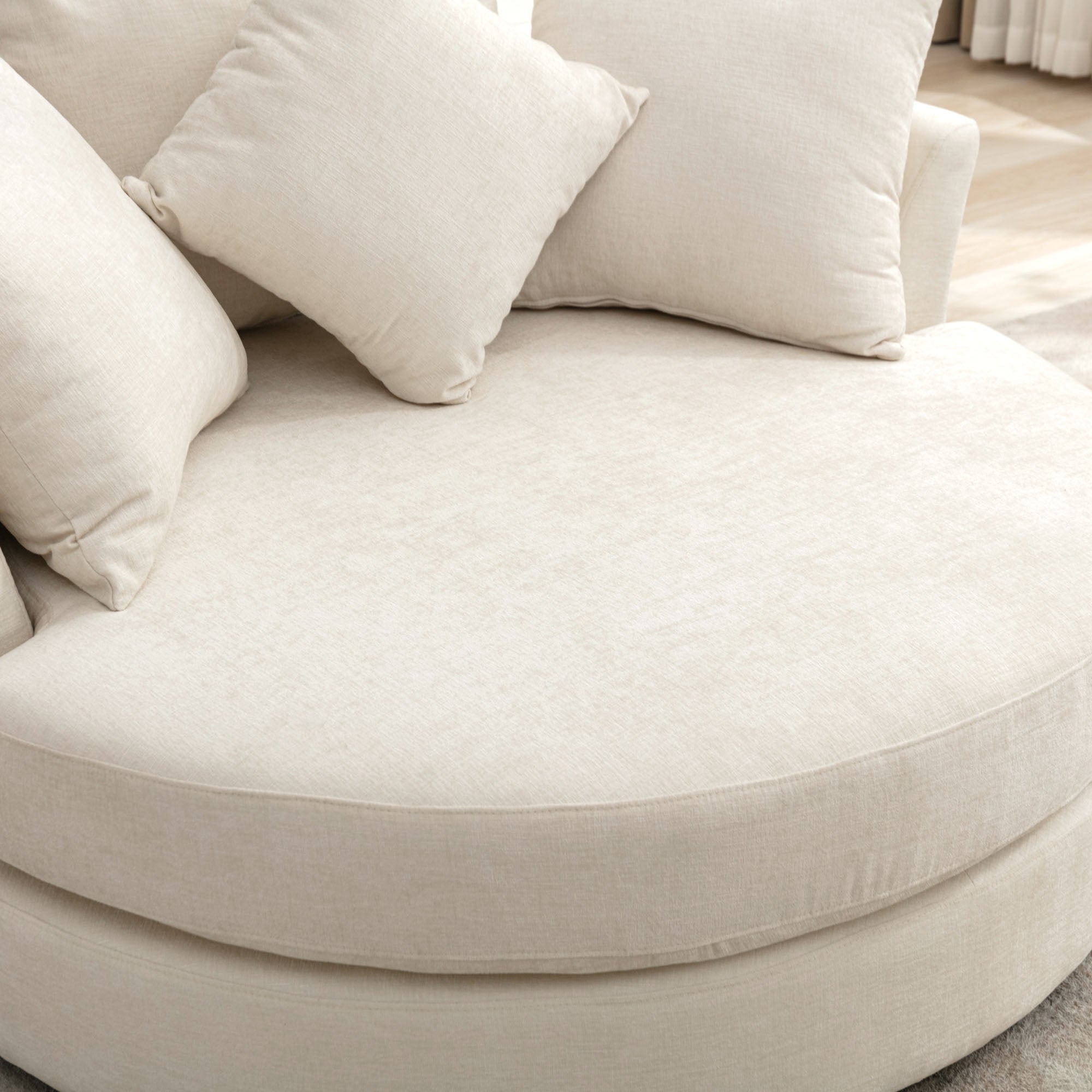 Orisfur 360° Swivel Accent Barrel Chair with Storage Ottoman