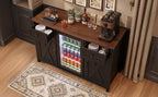 K&K 53.2" Farmhouse Fridge Cabinet