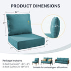 6" Thicker Outdoor Chair Cushion Set
