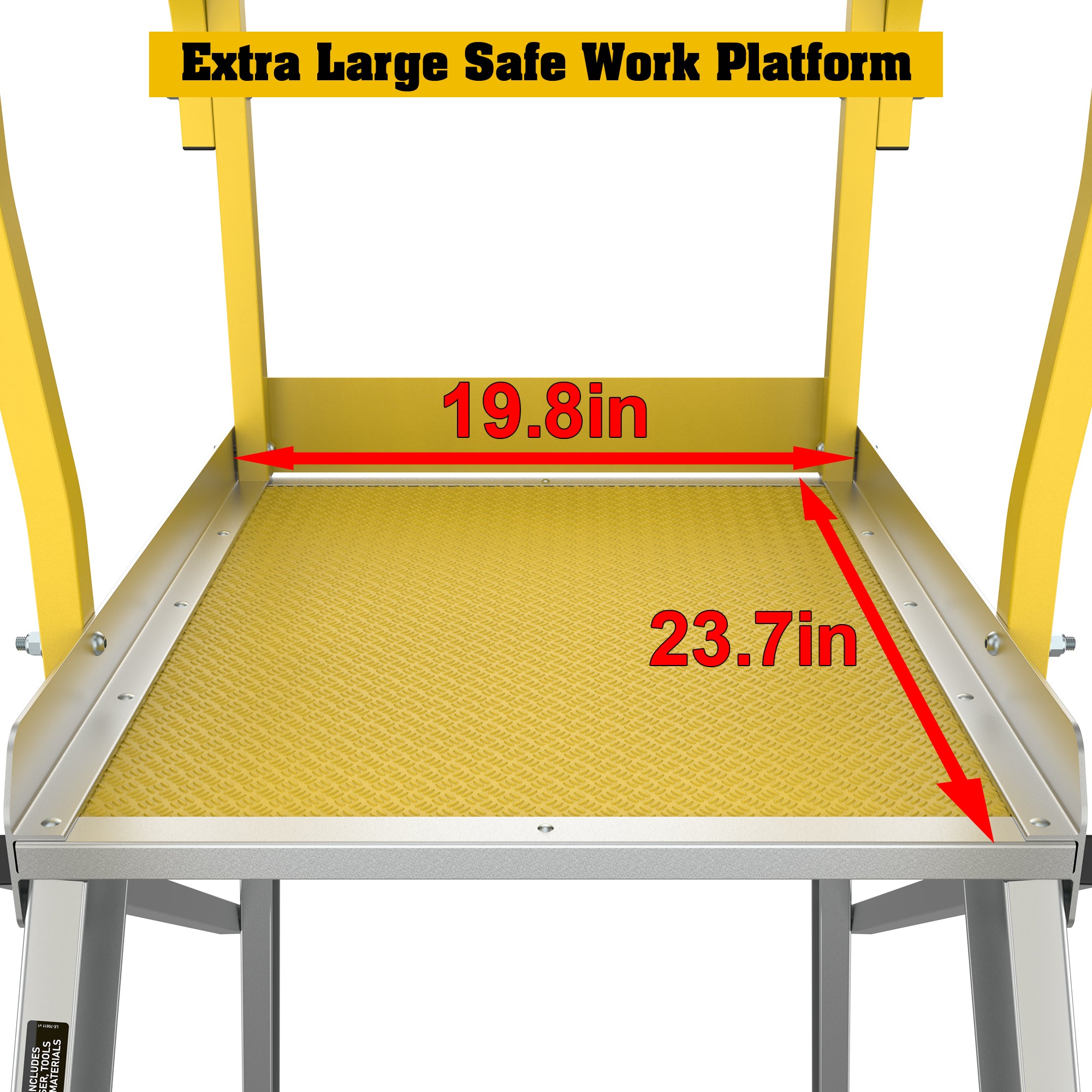 4 Step 375lbs Aluminum Rolling Platform Ladder
