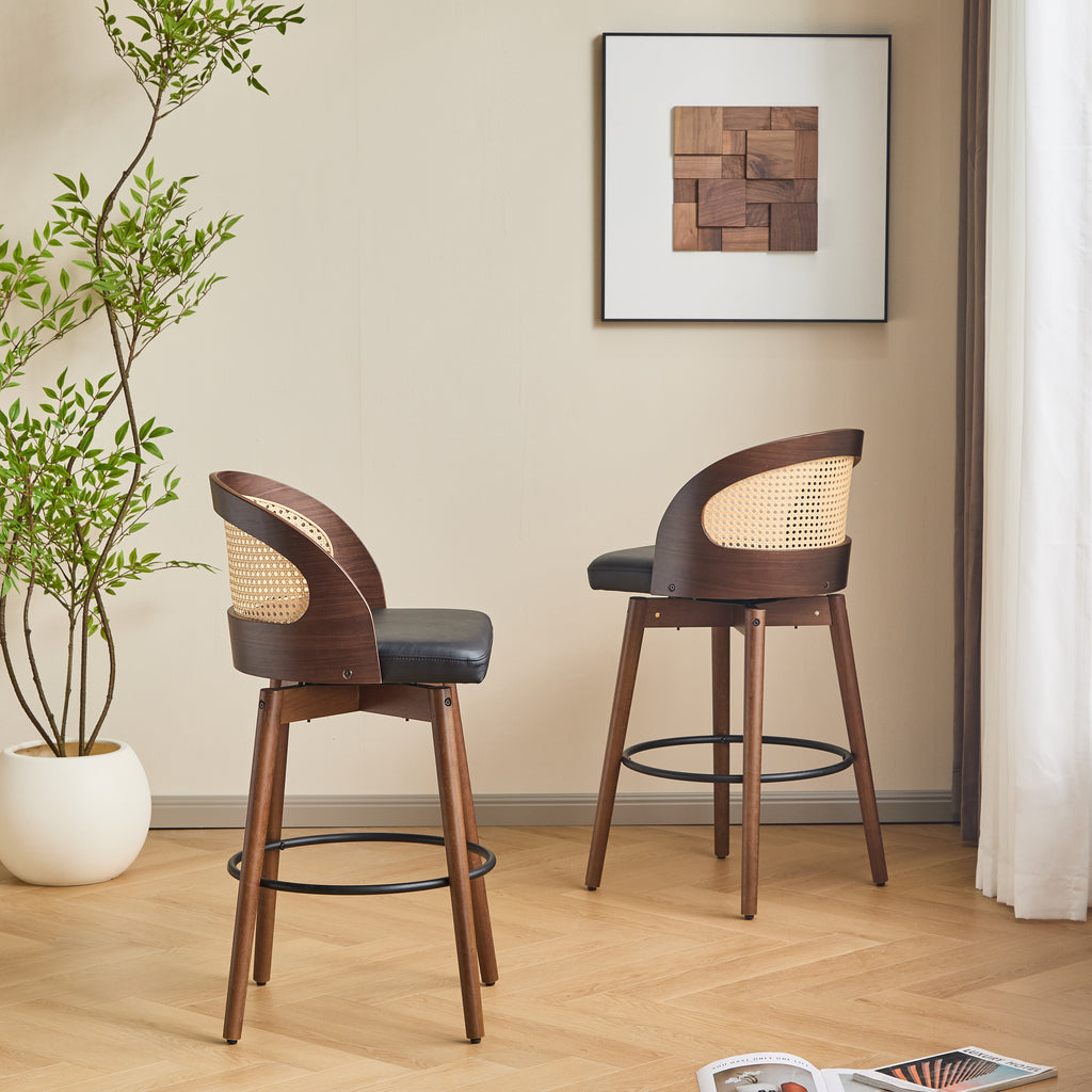 Como Indoor Wood Barstool, Dark