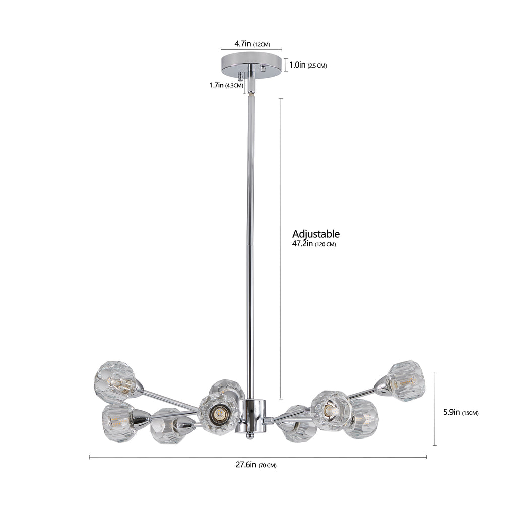 28" Modern Crystal Chandeliers with 9 Lights