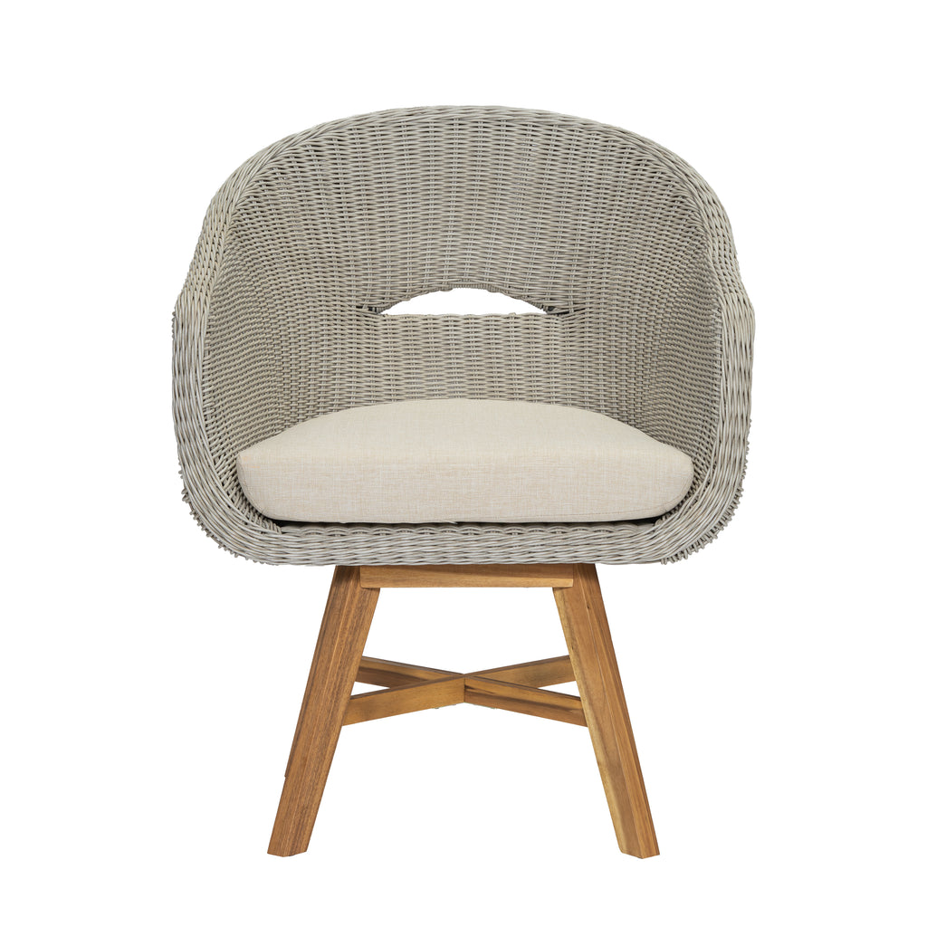 Outdoor Dining Arm Chair with Cushion, Set of 2