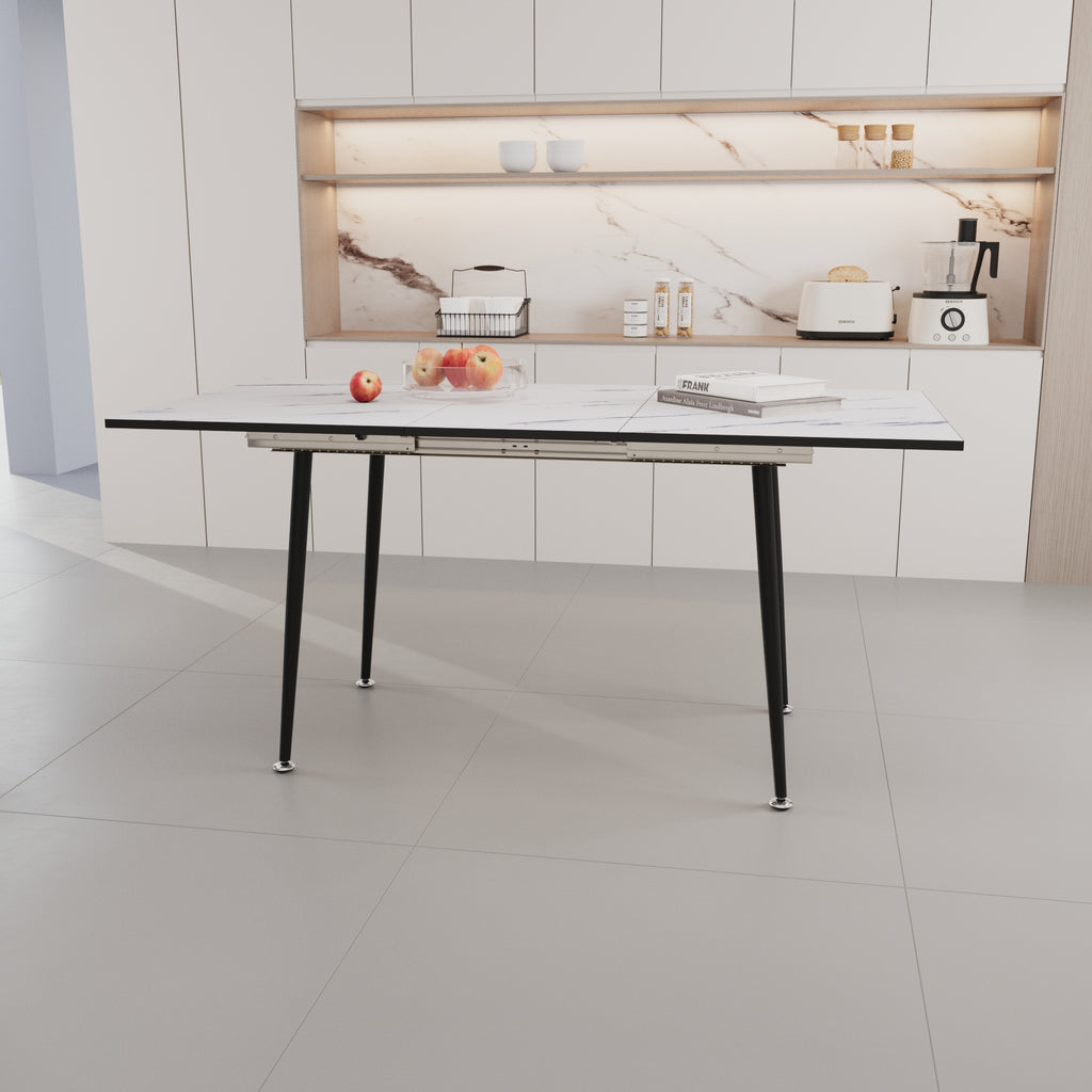 47"-63" Extendable MDF Modern Dining Table and Chair Set