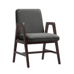 Stella Wood Velvet Armchair in Graphite
