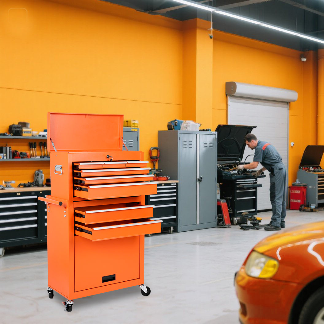 8-Drawer Rolling Tool Chest with Detachable Top Toolbox