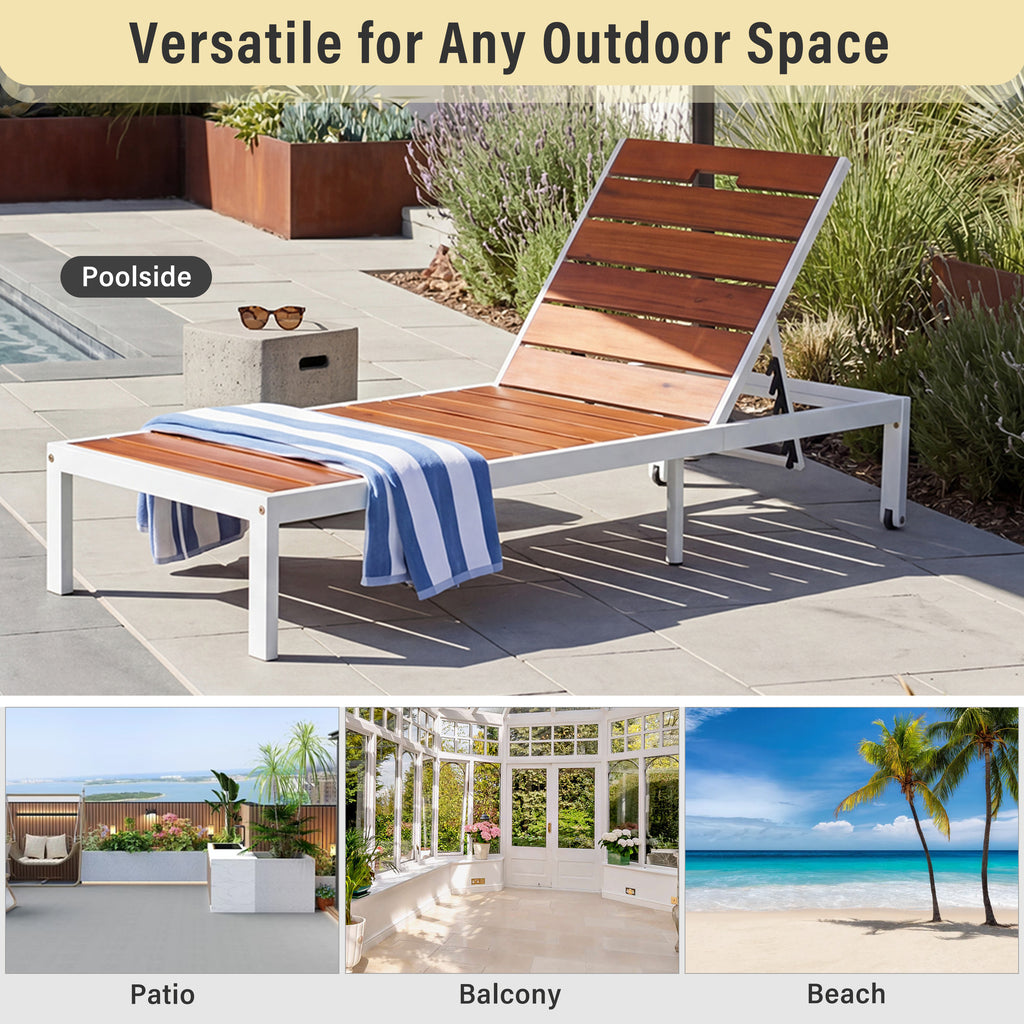 Outdoor Chaise Lounges with Adjustable Backrest