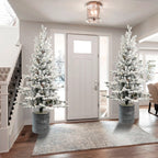 3FT Flocked Christmas Tree with Pot Base