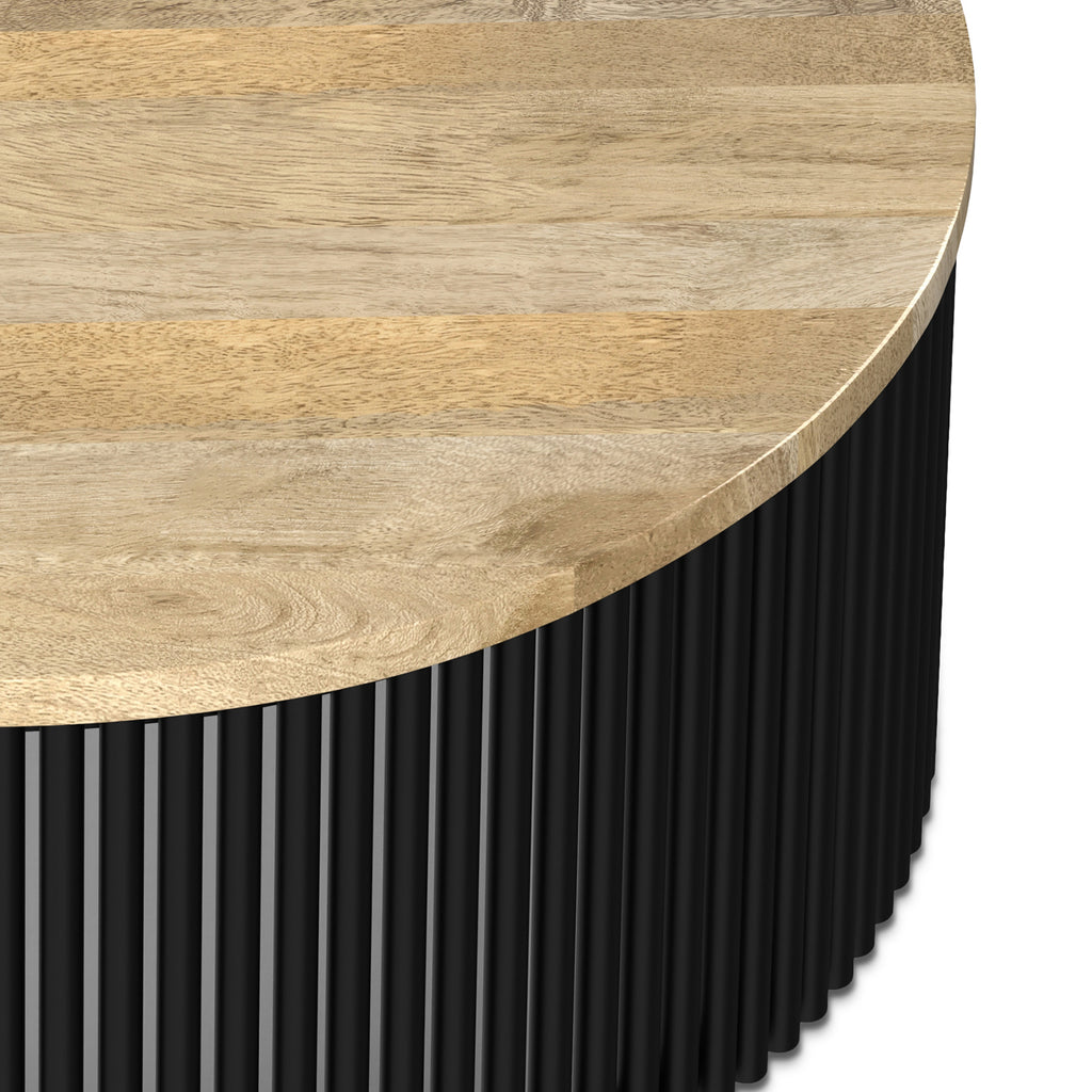 Demy 35 Inch Wide Solid Mango Wood Coffee Table
