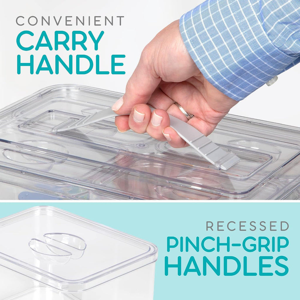 Clear Organizer Bins with Lids – Stackable Storage Containers for Home Organization