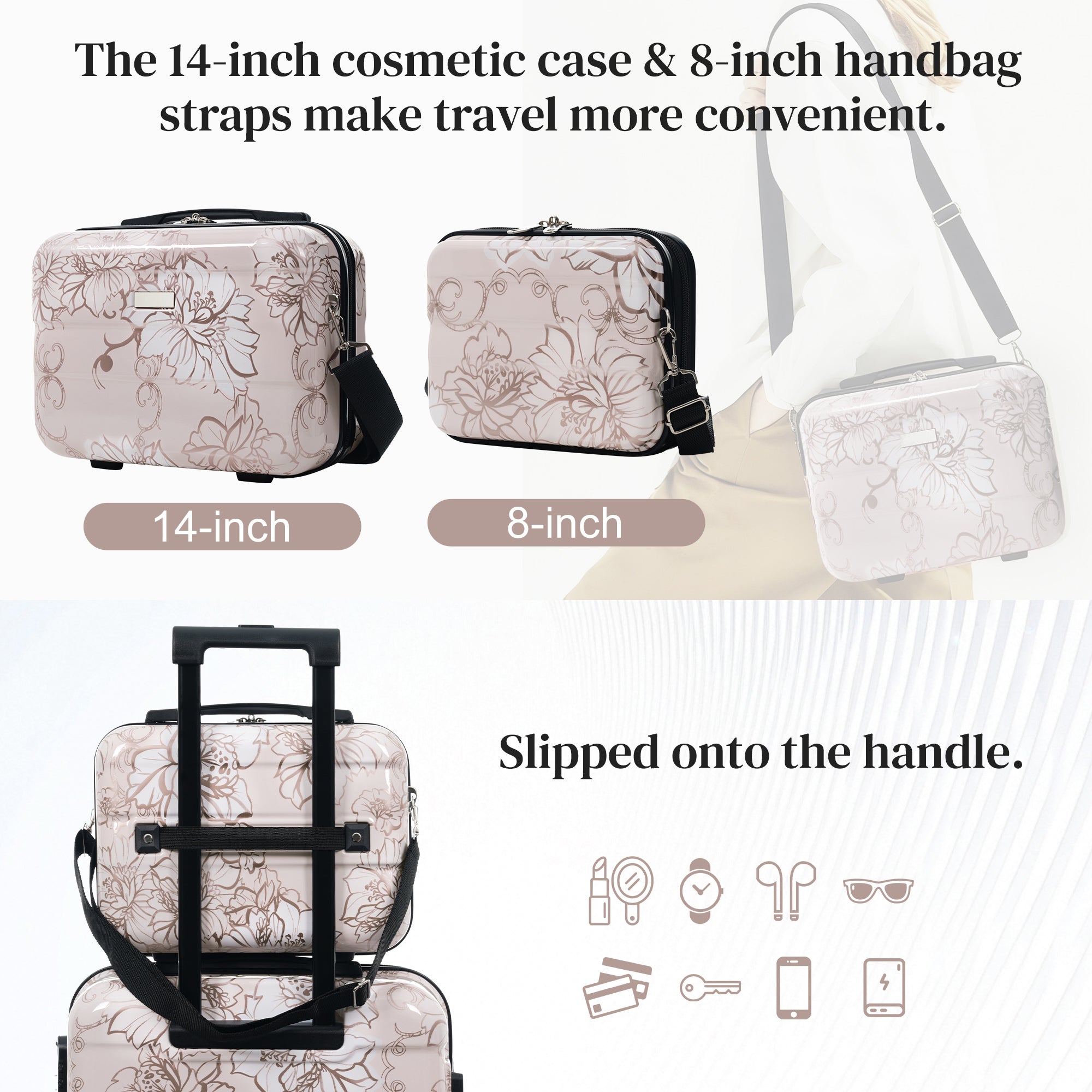 Hardside Lightweight Durable Luggage Set - 5 Pieces