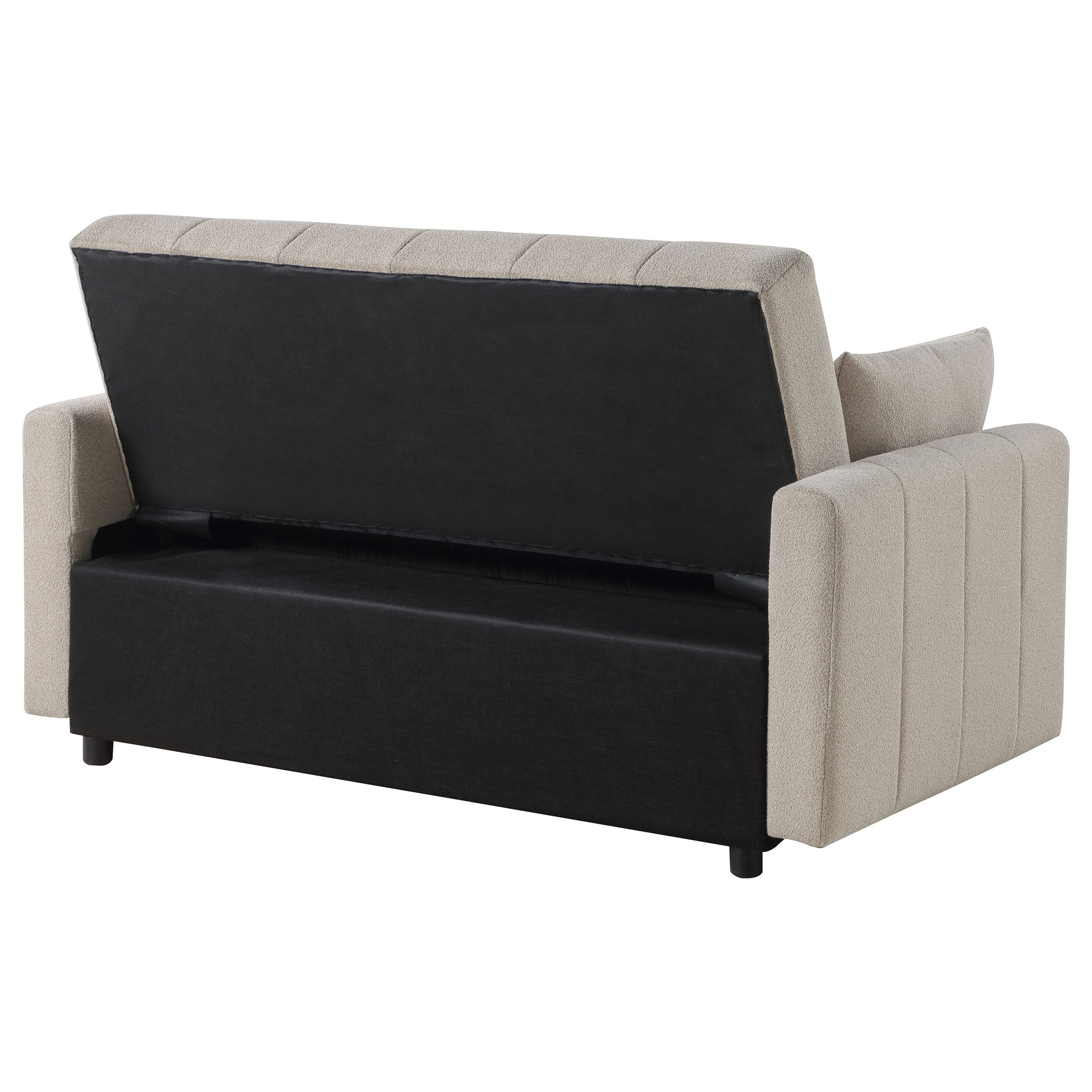 Portland Boucle Upholstered Sleeper Sofa Bed Latte-